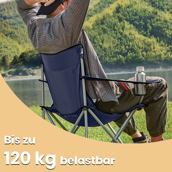 Hopfällbara stolar set om 2 - Bärbara och robusta - Mörkblå