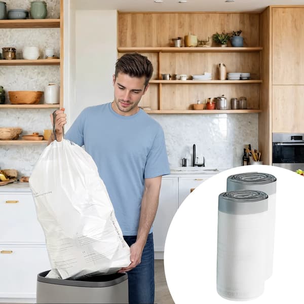 Dragskopåse för sopor - 30 liter - Vit