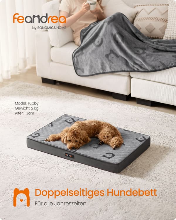 Ortopædisk hundeseng - Komfortabel og stilfuld - Duegrå