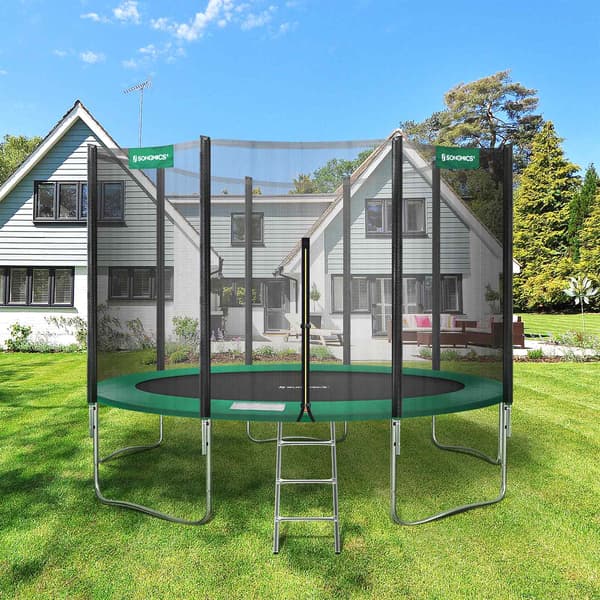Trampolin - Skyddsnät och trappor - Grön