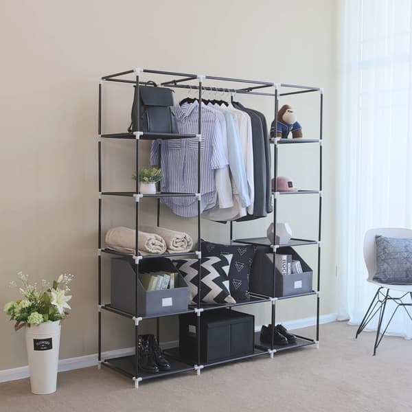 Garderobe - pladsbesparende design - sort