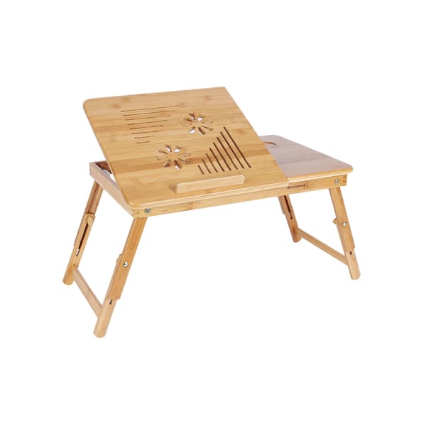 Laptopbord - justerbart och hopfällbart - bambu - naturfärgad