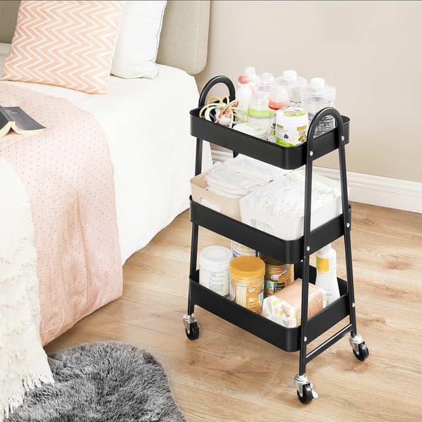 Trolley - Robust serveringsvogn med 3 niveauer - Sort