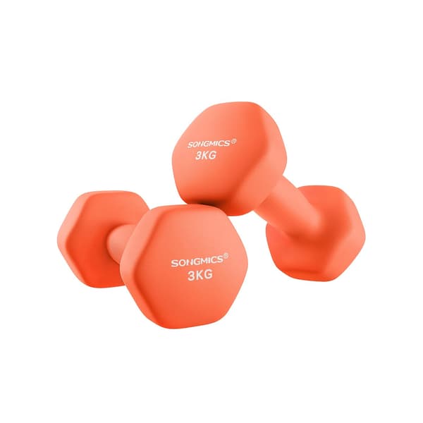 Hantelset - Ergonomiskt grepp - 2 x 3 kg - Orange