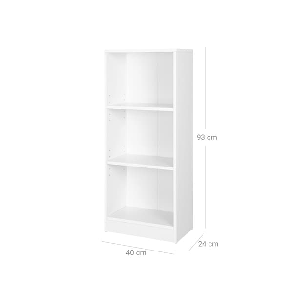 Bogreol - stilfuldt design - 3 rum - hvid