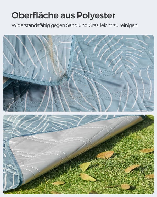 Picknickfilt - maskintvättbar och vikbar - ljusblå