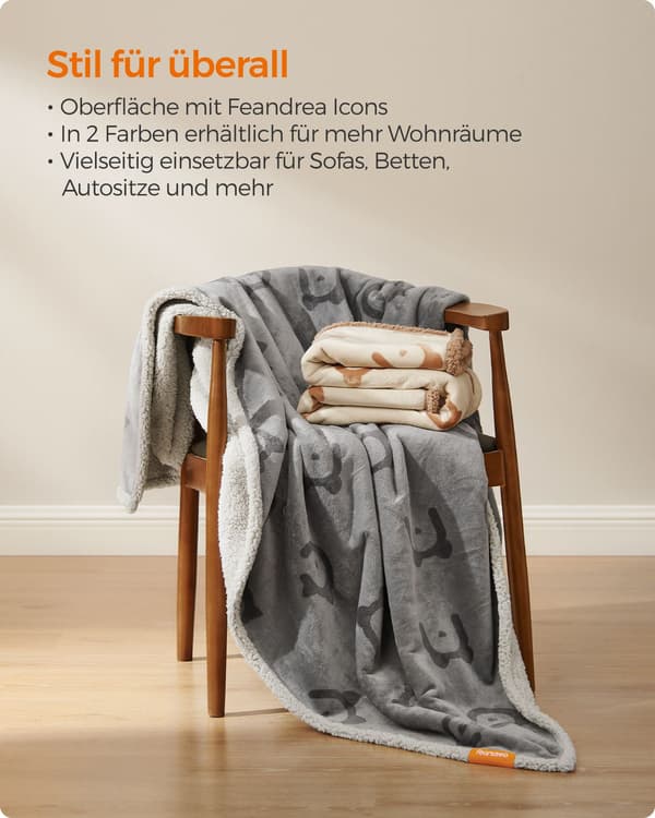 Hundetæppe - til ekstra store hunde - Sherpa - grå