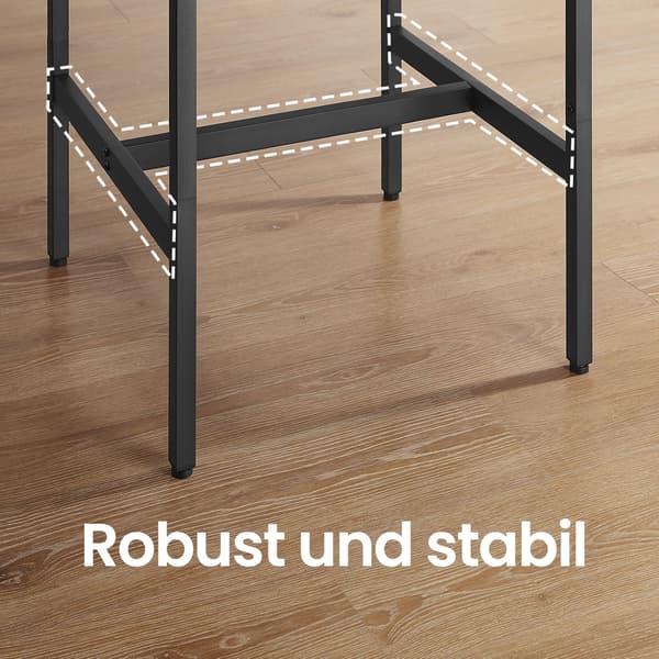 Matbord med 2 pallar - Kompakt och robust - Gråsvart