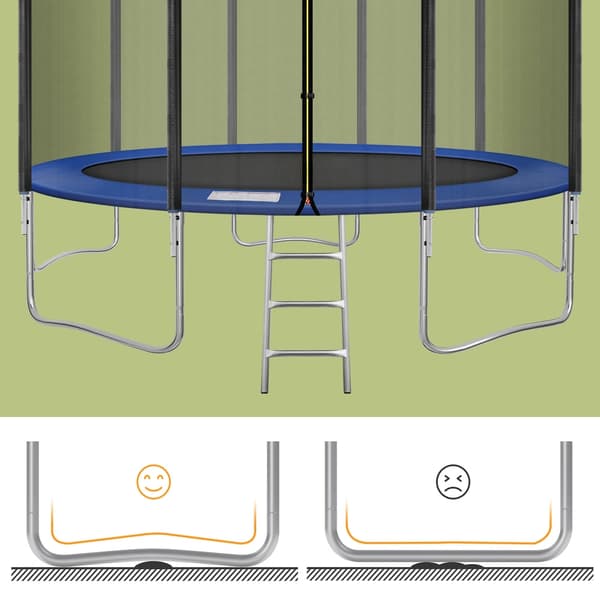 Trampolin - 427 cm - med säkerhetsnät - trädgårdstrampolin