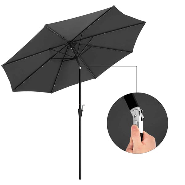 Parasoll med LED-belysning - grå