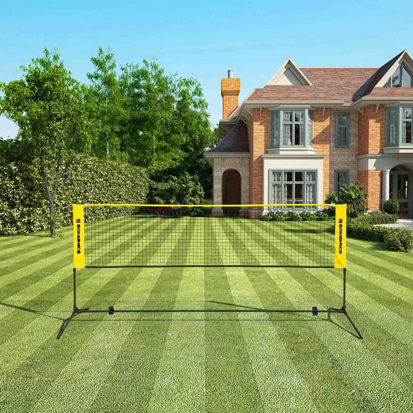 Badmintonnet - Justerbart og bærbart - Sort/gul