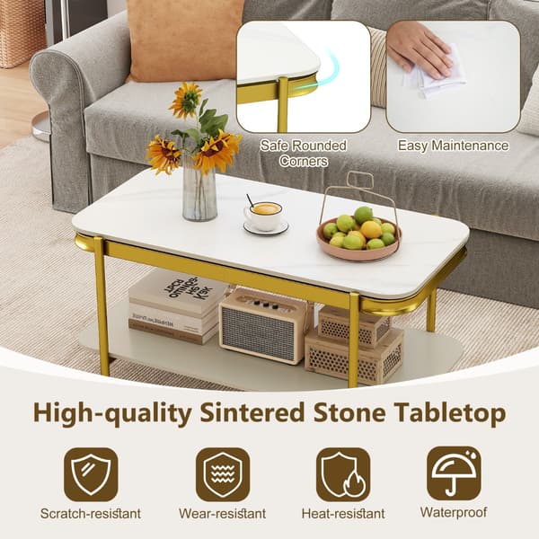 Rektangulär - soffbord Modern cocktailbord kaffebord akcentbord - Vit