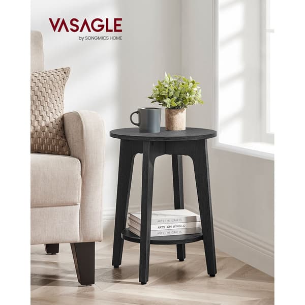 Modernt sidobord - design med 2 våningar - Trä - Svart