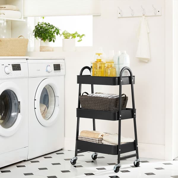 Trolley - Robust serveringsvogn med 3 niveauer - Sort