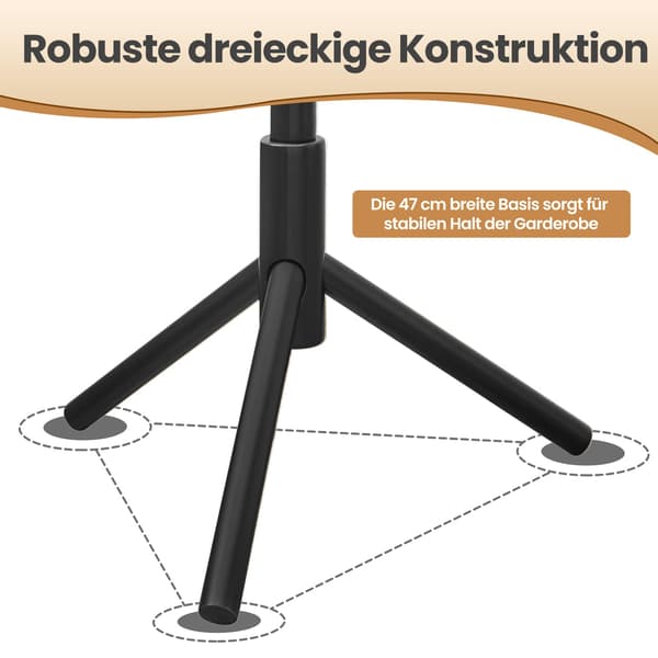 Træformet knagerække - Stående grendesign - Sort