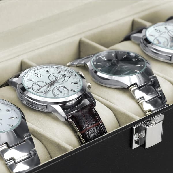 Urkasse - Elegant med 6 urpuder - Sort