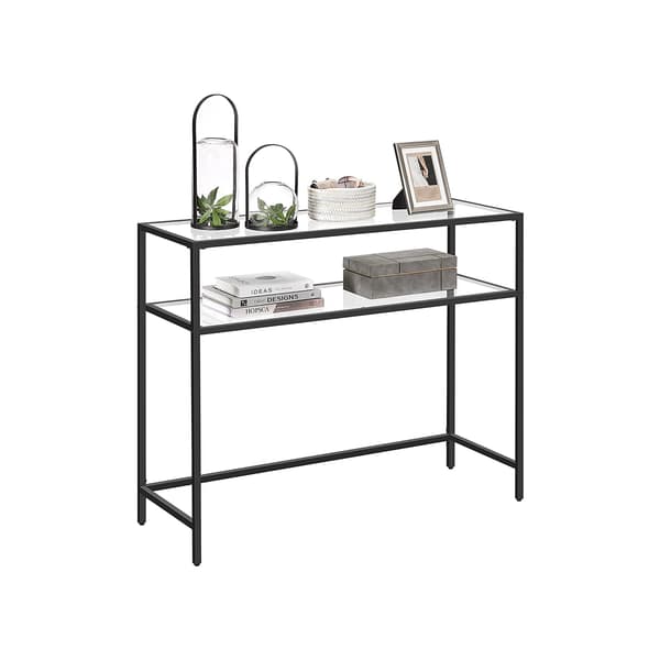 Sidebord - Moderne design med 2 hylder - Sort