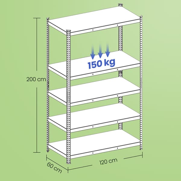 Opbevaringsreol - Tung og robust - Stål - Grå