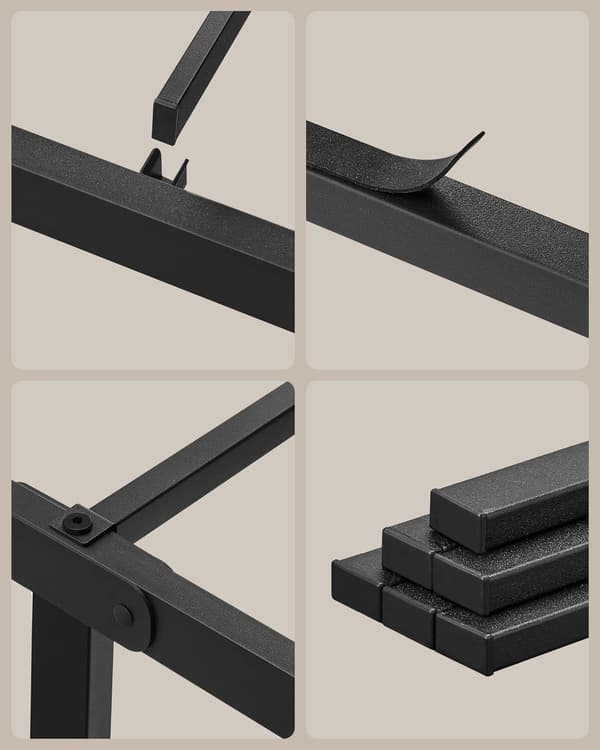 Dobbeltseng - Stabil metalramme - Sort