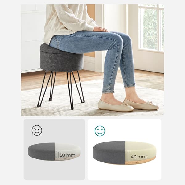 Pall med förvaring - modern design - grå och vit