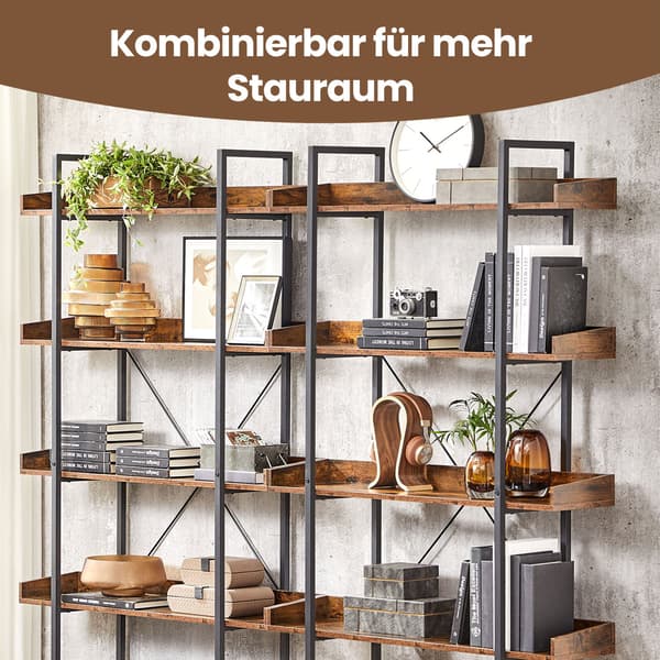 Bogreol - 5 niveauer - Træ - Sort