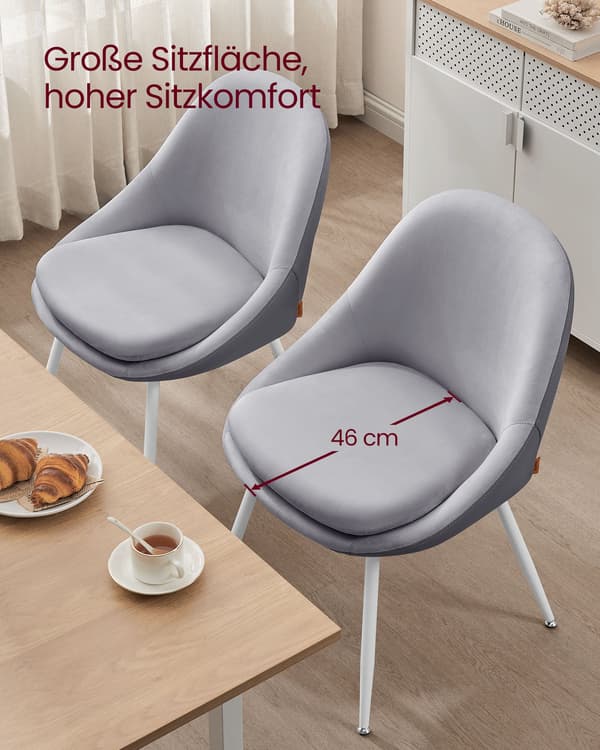 Matstolset om 2 med kuddar - Dove Grey och Cloud White
