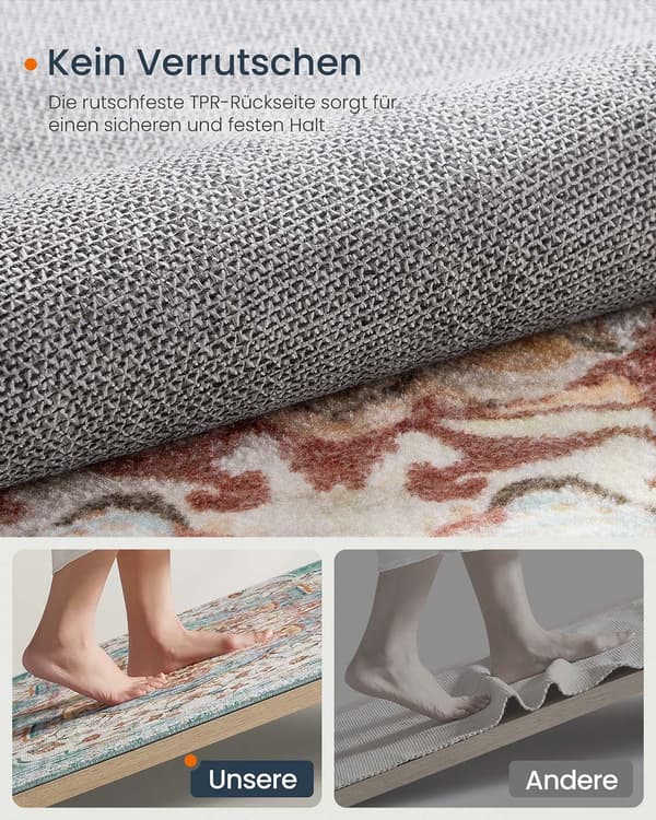 Matta - Halkfri - Polyester - Akvamarinblå