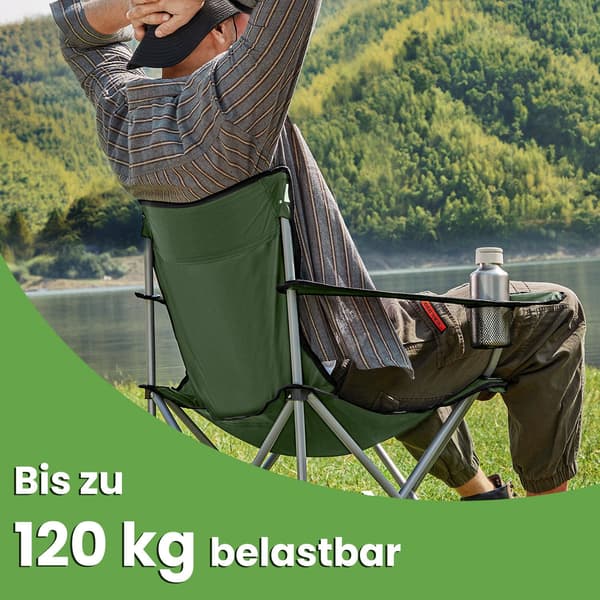 Hopfällbara stolar, set om 2 - Bärbara och robusta - Armégrön