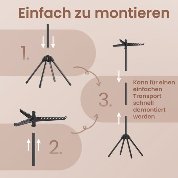 Tørrestativ - 4 ben - Fritstående - Rustfrit stål