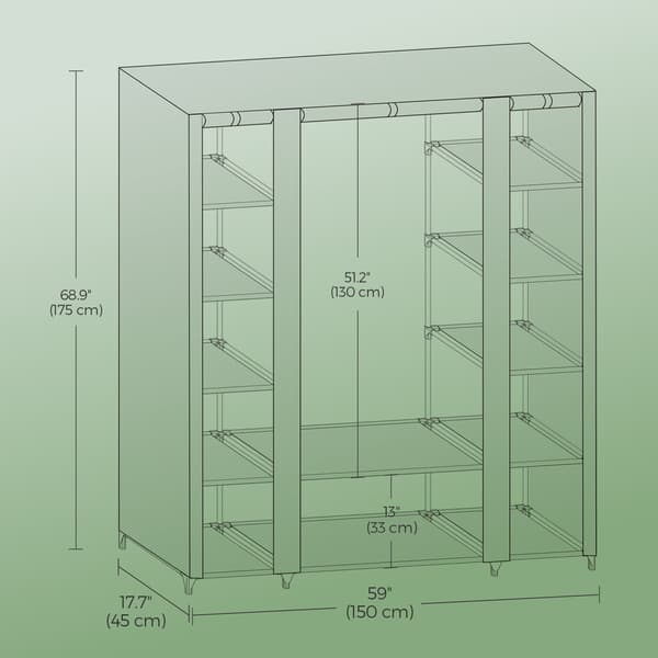 Garderobe - Pladsbesparende design - Salviegrøn