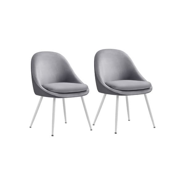 Matstolset om 2 med kuddar - Dove Grey och Cloud White