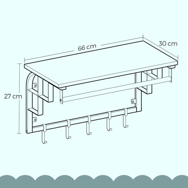 Väggkappa med hyllplan - Robust design - Vit ek