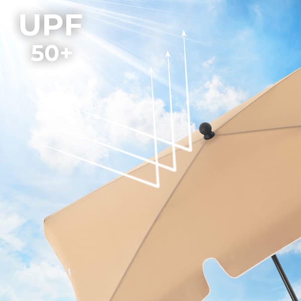 Rektangulær balkonparasol - vipbar - taupe