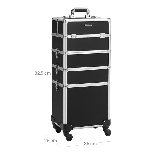 XXL Makeup Trolley - Rummelig Opbevaring - Sort