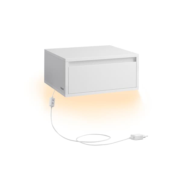 Hængende natbord med lys - Cloud White
