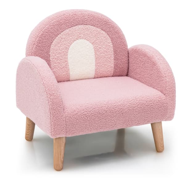 Barnfåtölj - för småbarn Barnsoffa klädd med ryggstöd - Rosa