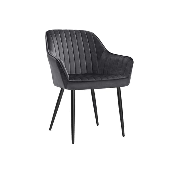 Spisestol - Ergonomisk design - Fløjlsæde - Mørkegrå