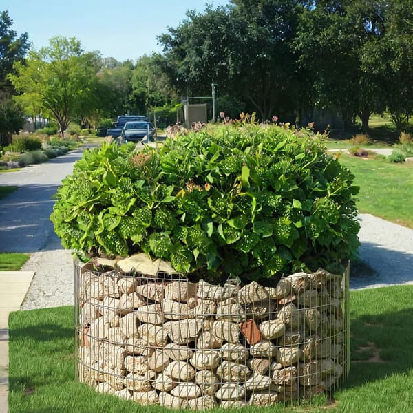 Rund gabion - galvaniserat stål - silver