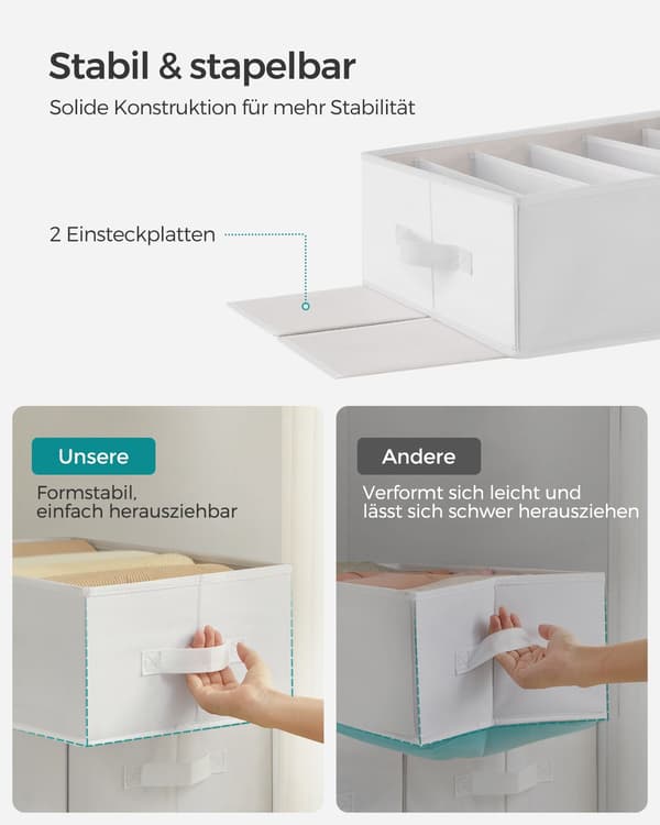 Garderobeopbevaring - 6 rum - foldbar - klassisk hvid