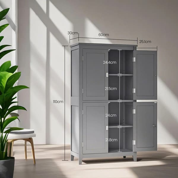 Badrumsskåp - Platsbesparande design - Duvgrå