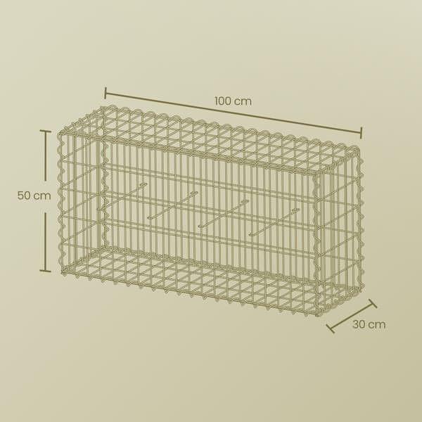Gabion - Metallkorg med sten - Silver