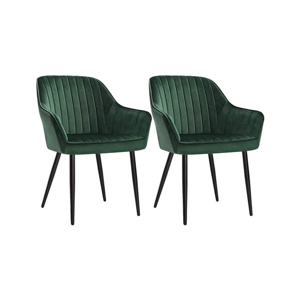 Matstolar - Ergonomisk design - Set om 2 - Grön-Svart