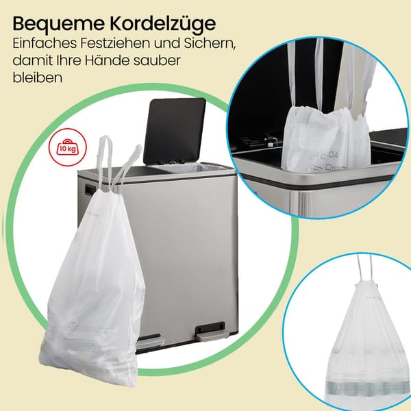 Sopsäckar 30L - 180 stycken - Med dragsko