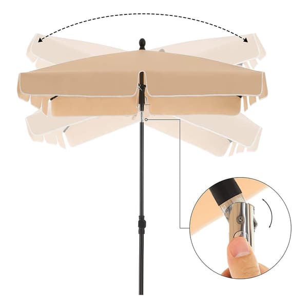 Rektangulær balkonparasol - vipbar - taupe