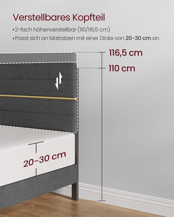 Sängram - Robust design - Skiffergrå