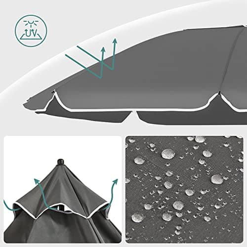 Strandparasol - UV-beskyttelse - Sammenklappelig - Grå