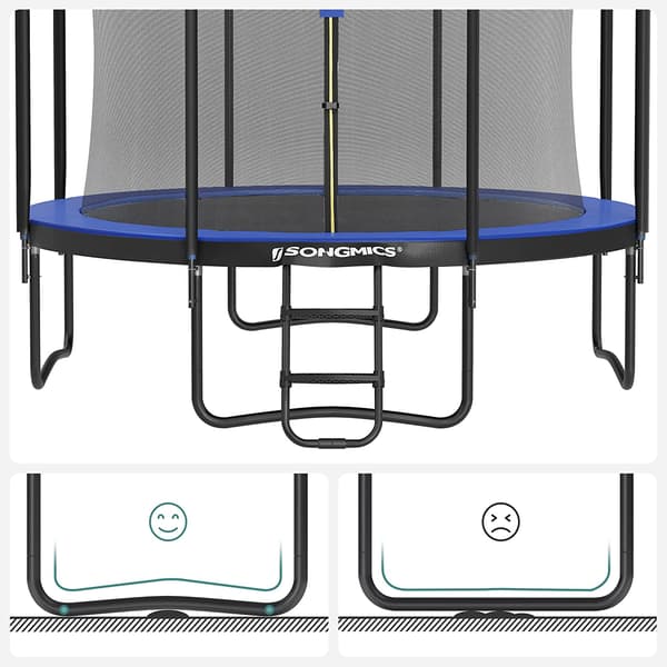 Trampolin - Med sikkerhedsnet og stige - Mørkeblå
