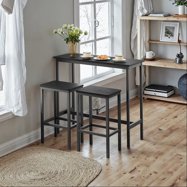 Spisesæt - Barbord med 2 barstole - Sort