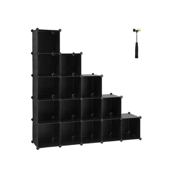 Skohylde - DIY-kubesystem - Stabelbar - Sort