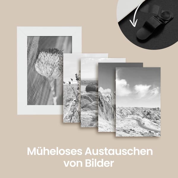 Fotoramscollage - Set med 10 ramar - Modern design - Molnvit